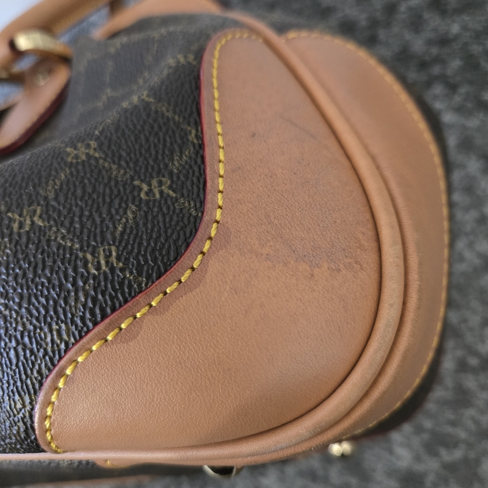 Rioni leather and coated canvas shoulder satchel, EUC - Picture 11 of 16